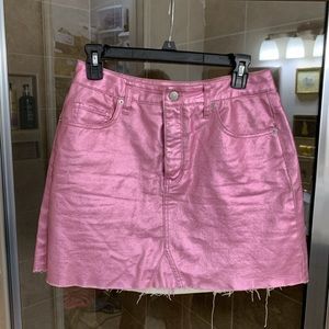 pink denim skirt